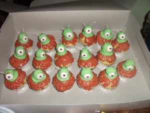 Brain Slug Cupcakes